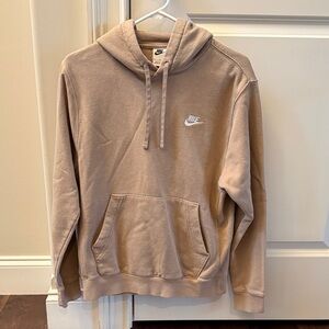 Classic Cotton Nike Hoodie Tan Brown Beige Small